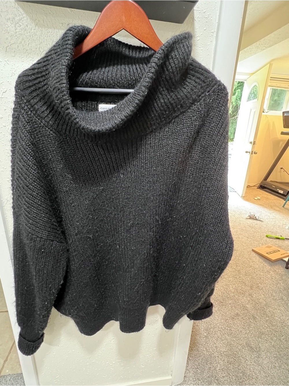 Calvin Klein Jeans Black Cowl Neck Knit Sweater